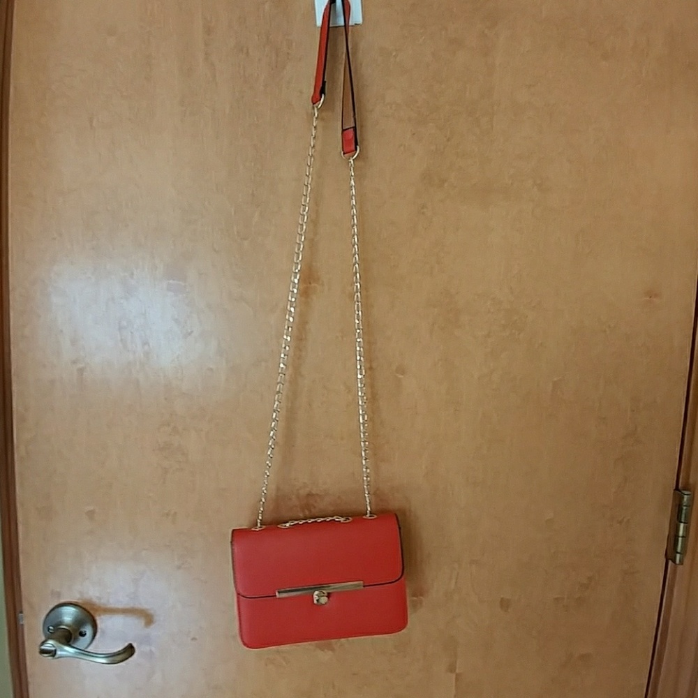 Small red leather purse